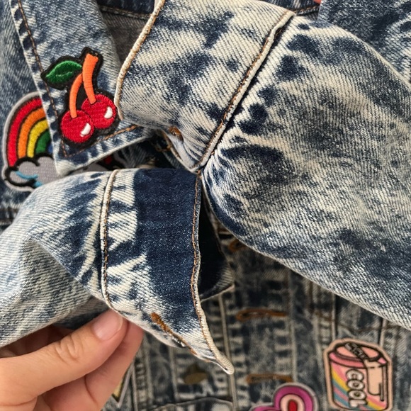 Lola + The Boys Denim Patch Jacket size 2 - Picture 7 of 10
